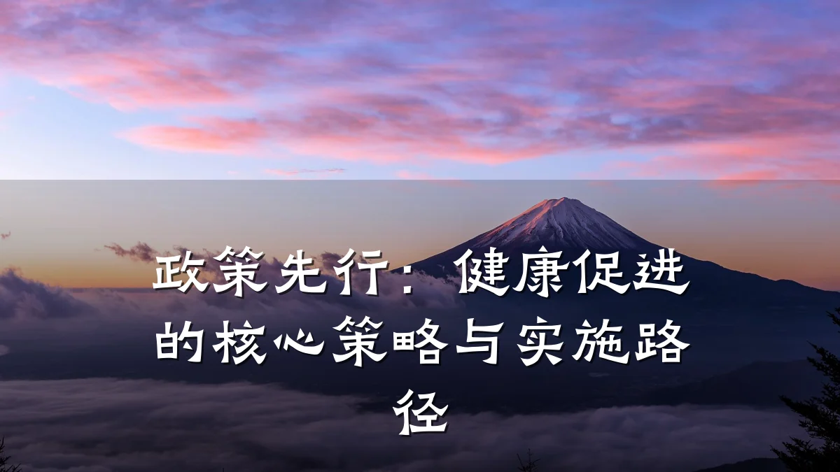 政策先行:健康促进的核心策略与实施路径