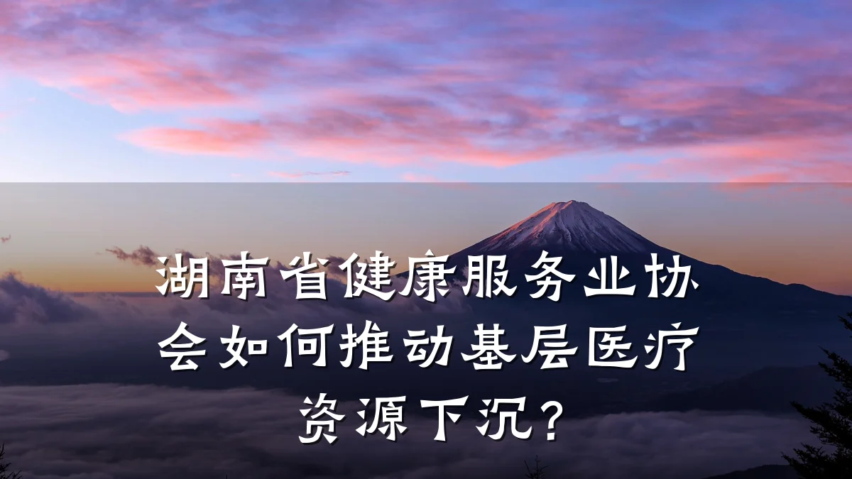 湖南省健康服务业协会如何推动基层医疗资源下沉?