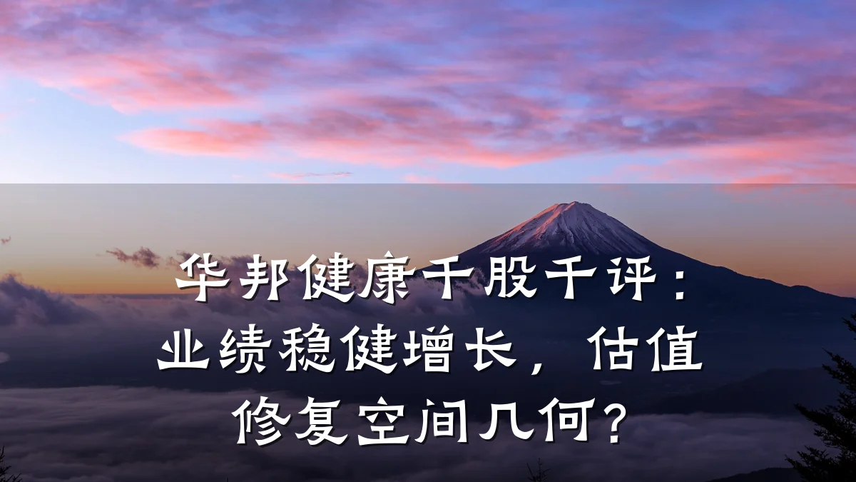 华邦健康千股千评:业绩稳健增长,估值修复空间几何?