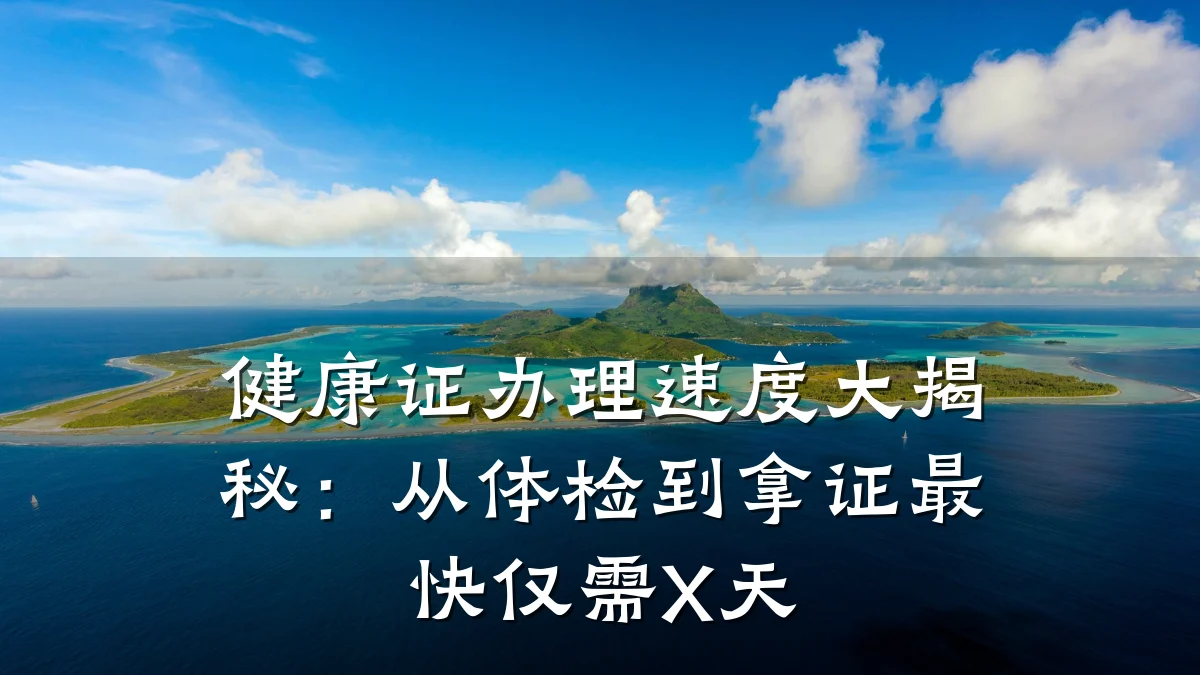 健康证办理速度大揭秘:从体检到拿证最快仅需X天