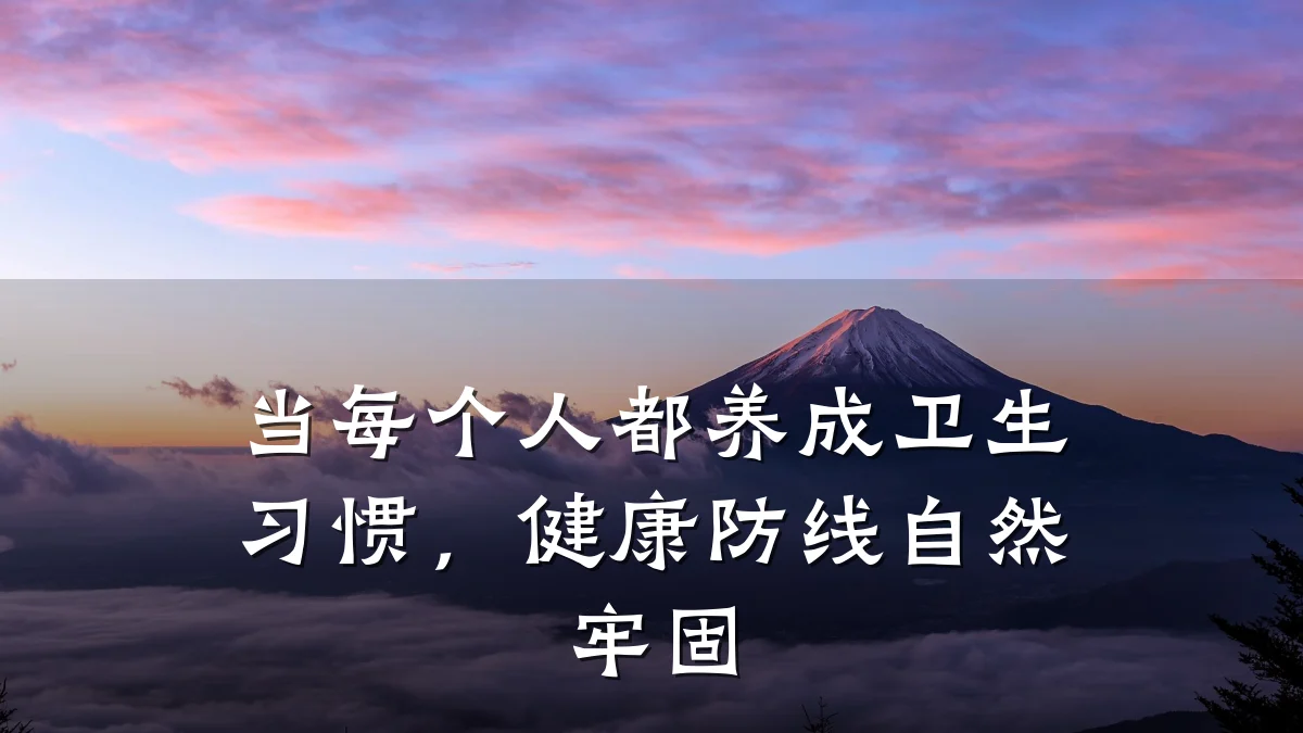 当每个人都养成卫生习惯,健康防线自然牢固