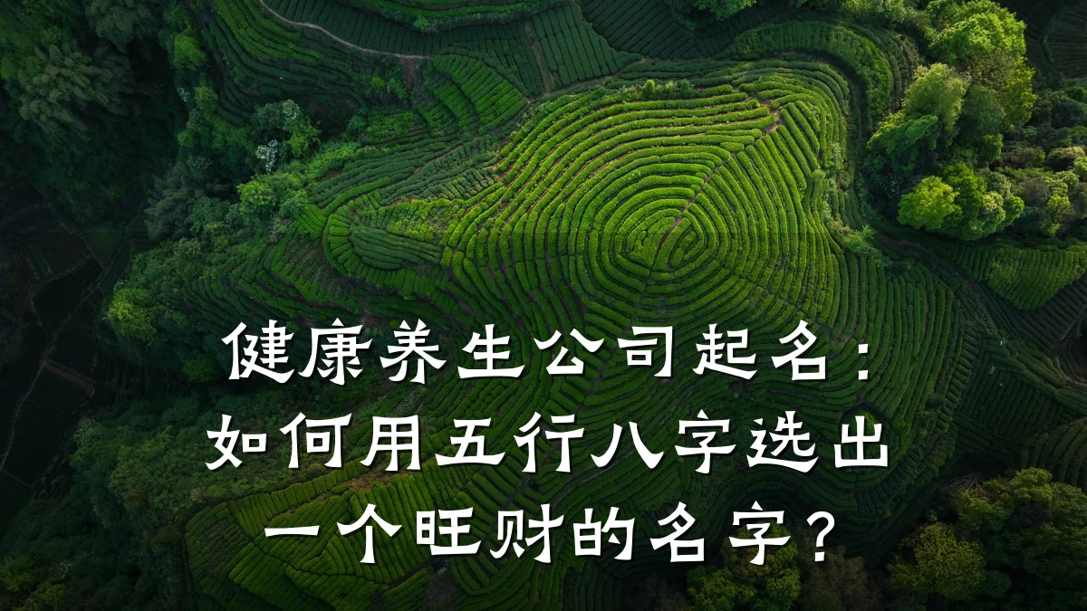 健康养生公司起名:如何用五行八字选出一个旺财的名字?