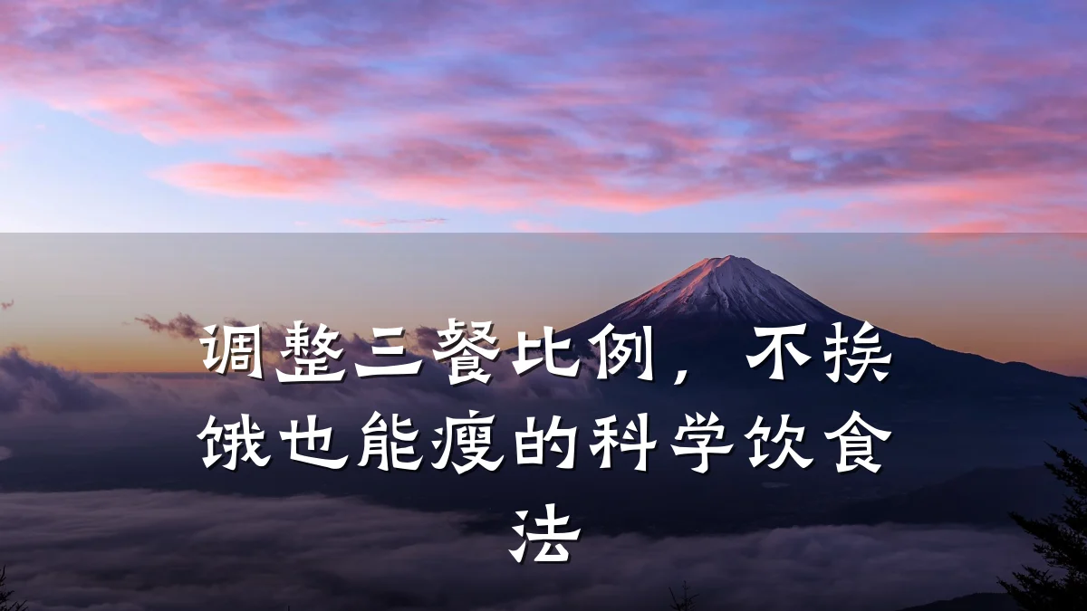 调整三餐比例,不挨饿也能瘦的科学饮食法