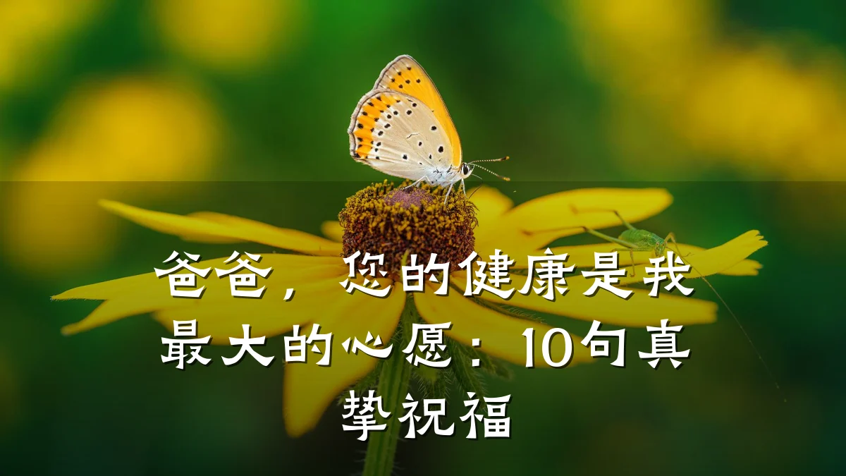 爸爸,您的健康是我最大的心愿:10句真挚祝福