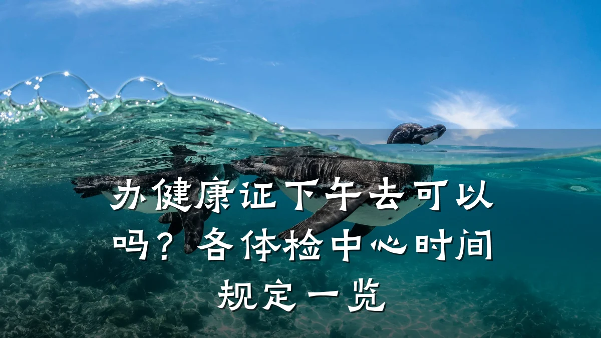 办健康证下午去可以吗?各体检中心时间规定一览