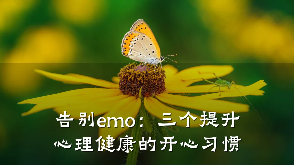 告别emo:三个提升心理健康的开心习惯