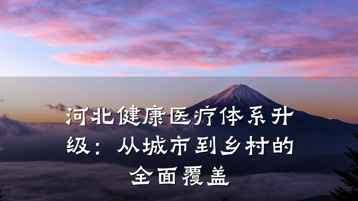 河北健康医疗体系升级:从城市到乡村的全面覆盖