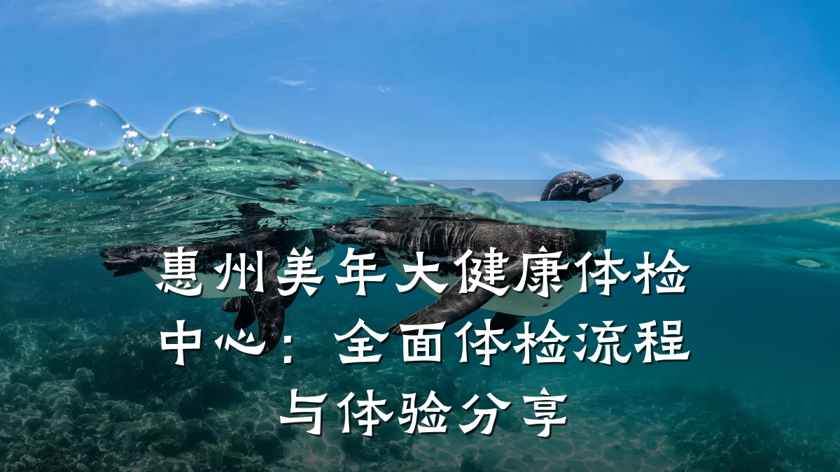 惠州美年大健康体检中心:全面体检流程与体验分享
