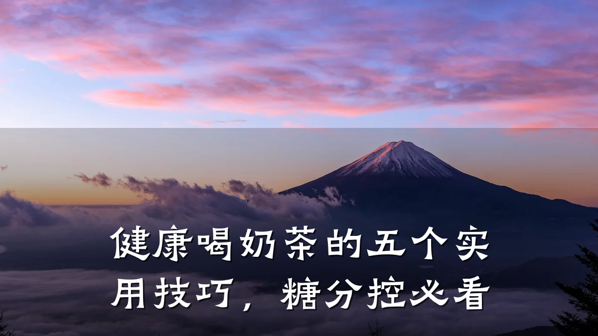 健康喝奶茶的五个实用技巧,糖分控必看