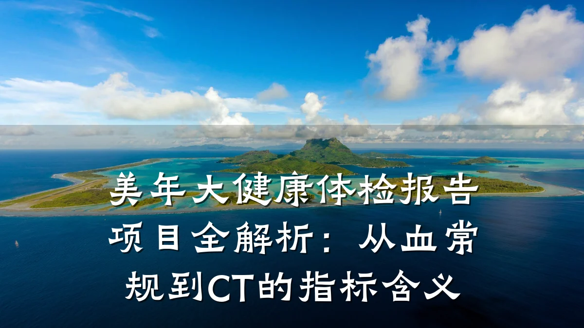 美年大健康体检报告项目全解析:从血常规到CT的指标含义