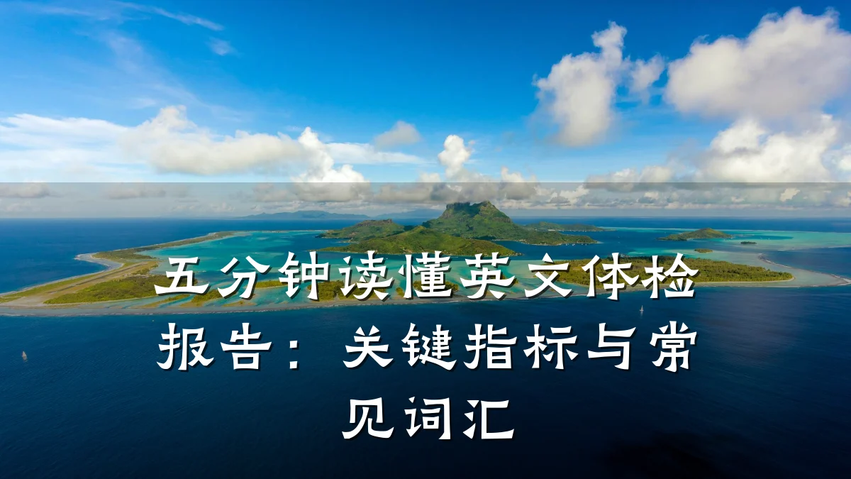 五分钟读懂英文体检报告:关键指标与常见词汇