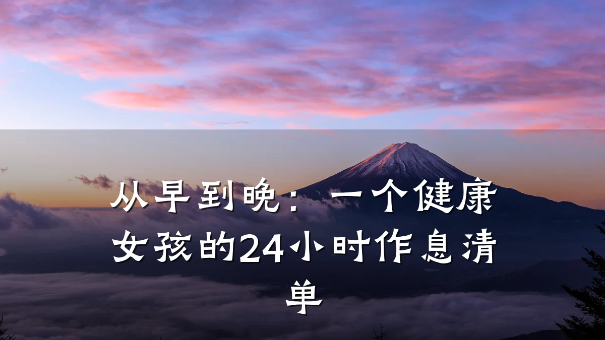 从早到晚:一个健康女孩的24小时作息清单