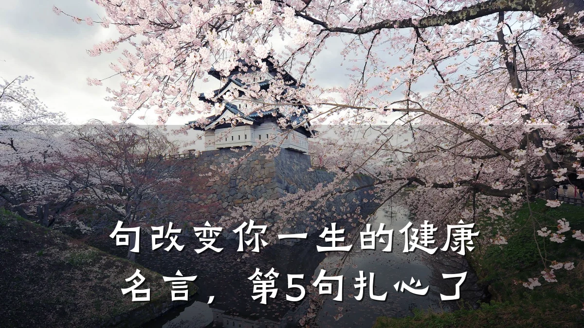 句改变你一生的健康名言,第5句扎心了