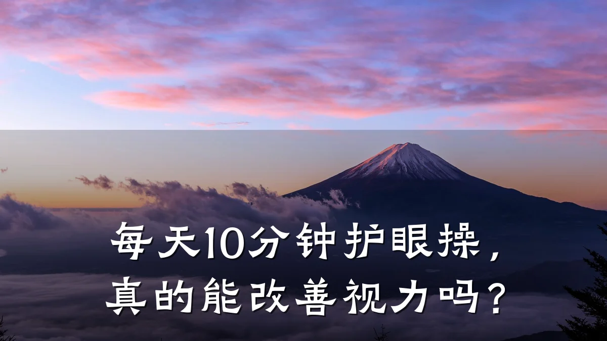 每天10分钟护眼操,真的能改善视力吗?