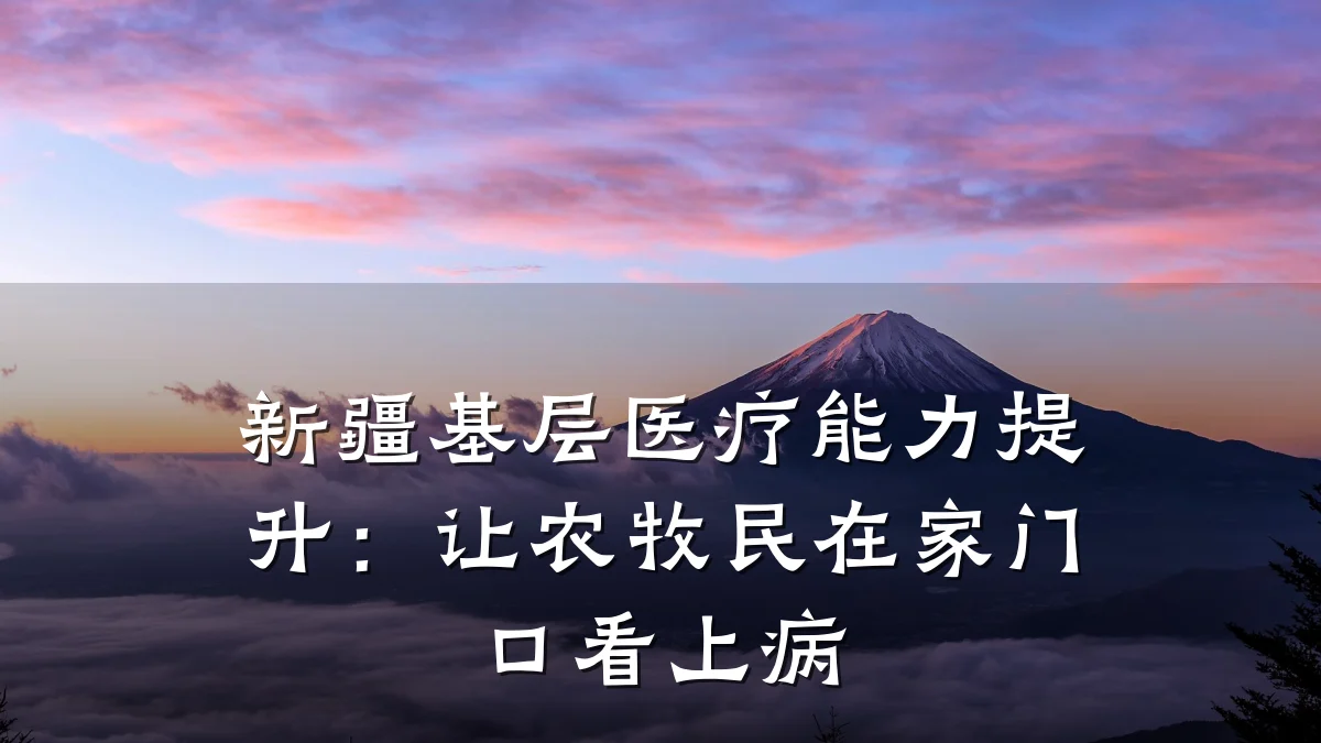 新疆基层医疗能力提升:让农牧民在家门口看上病