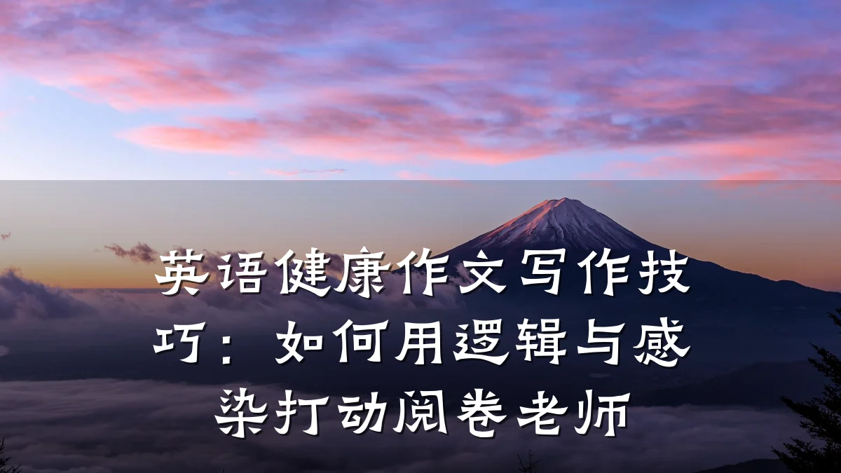 英语健康作文写作技巧:如何用逻辑与感染打动阅卷老师